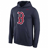 Men's Boston Red Sox Nike Logo Performance Pullover Hoodie - Navy Blue